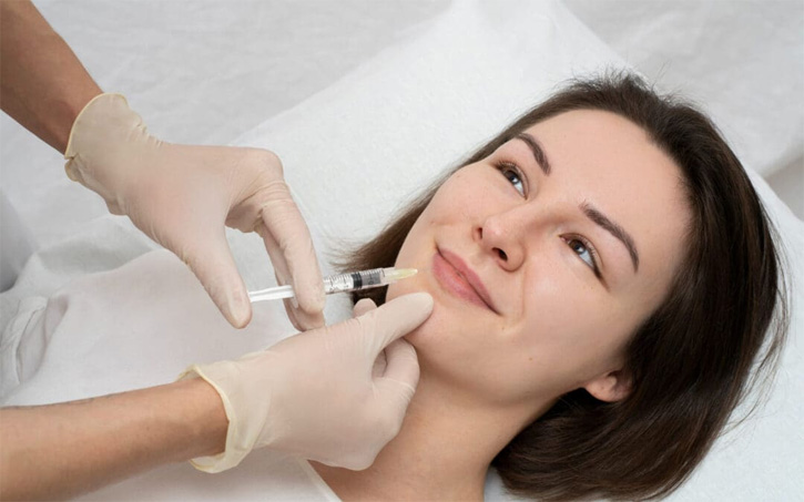 Professional Botox treatment to reduce forehead wrinkles