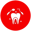 General dentist performing a routine dental examination for a patient.