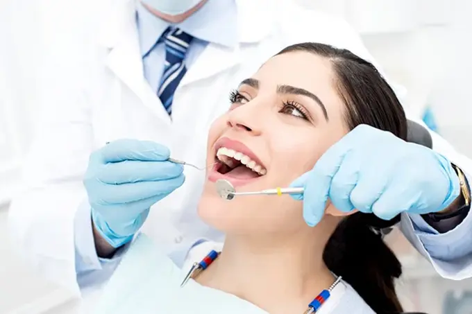 Brooklyn dental patient receiving a routine checkup and cleaning
