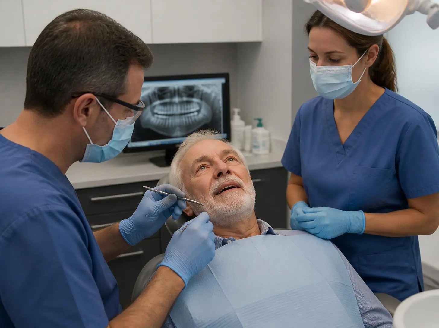 Senior patient smiling after a dental implant consultation in Brooklyn