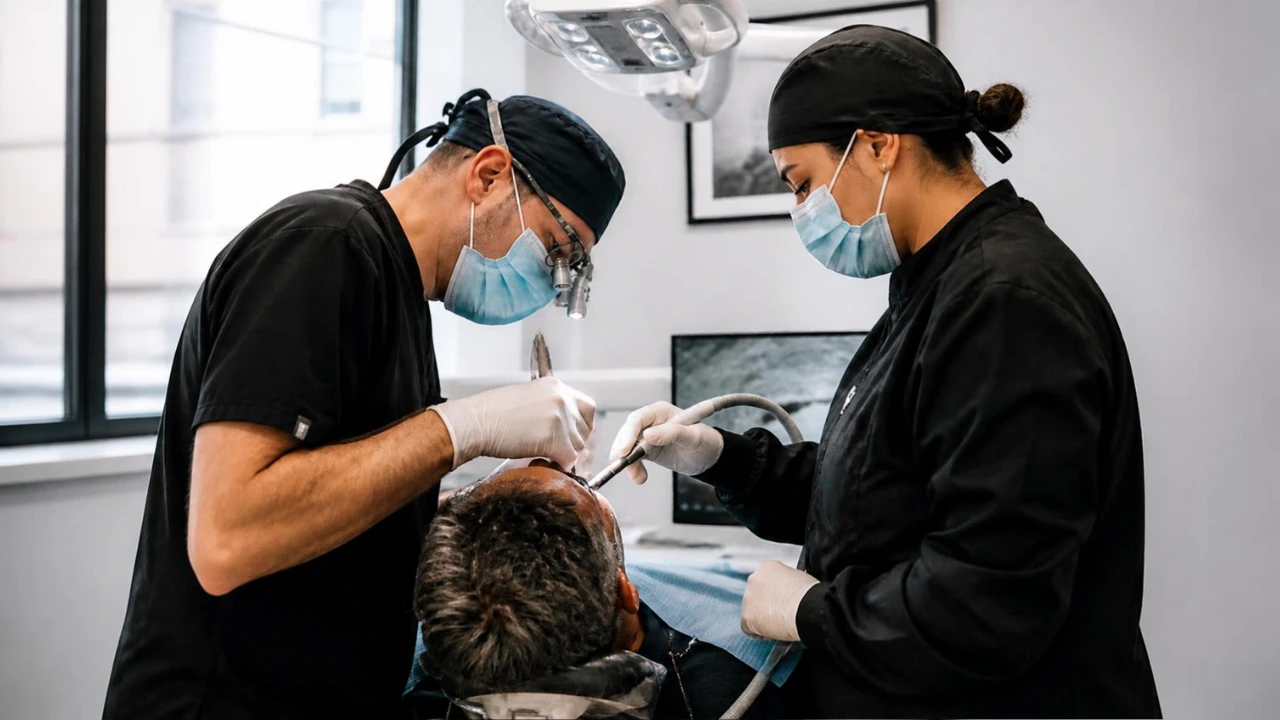 Patient receiving a same-day dental implant consultation in Brooklyn